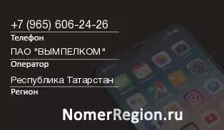 Кто звонил с 9656062426 - регион и оператор